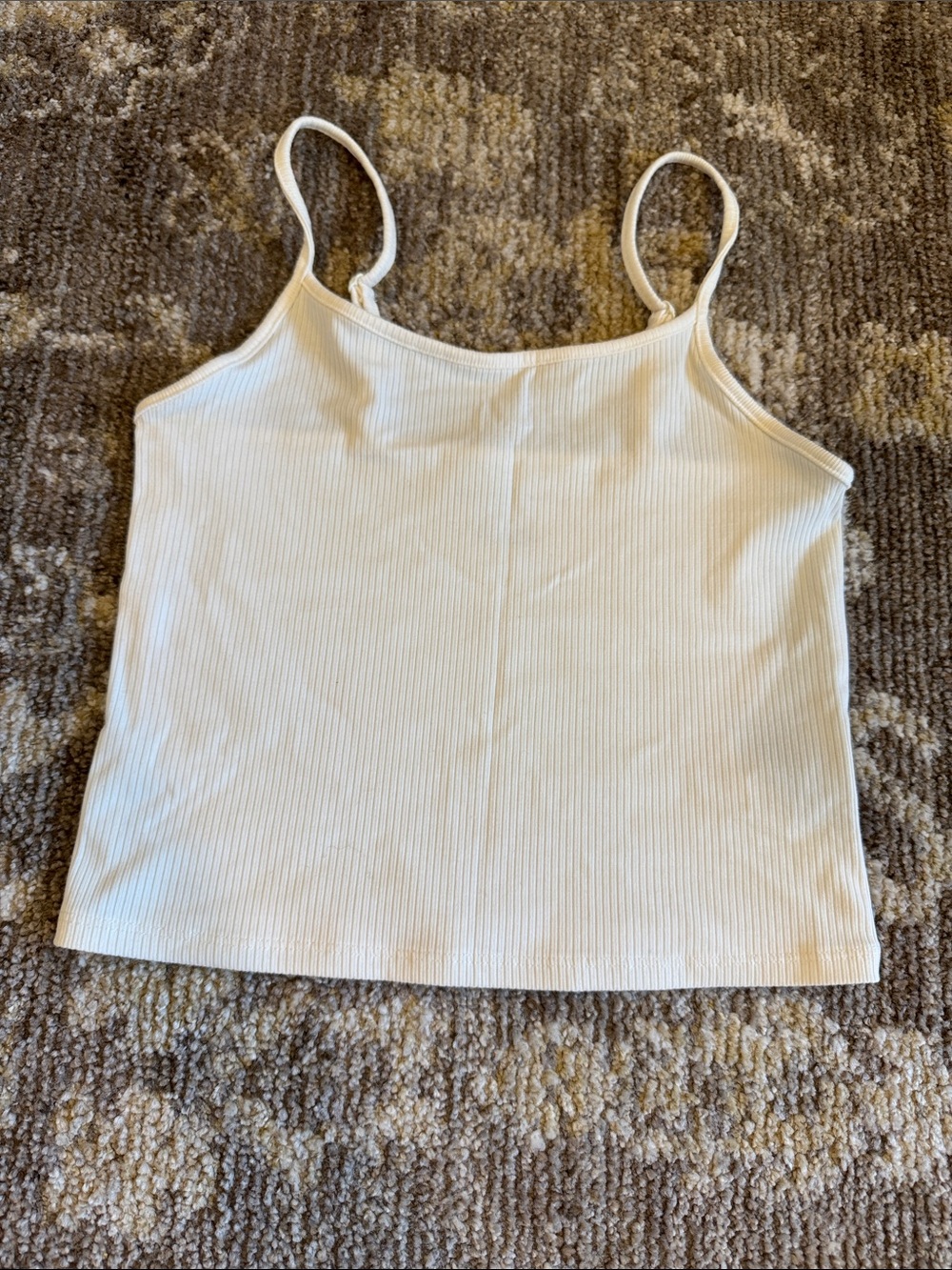American Eagle Outfitters Cream Ribbed Cami Tank